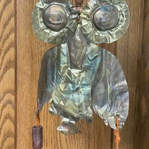 Brass owl wind chime